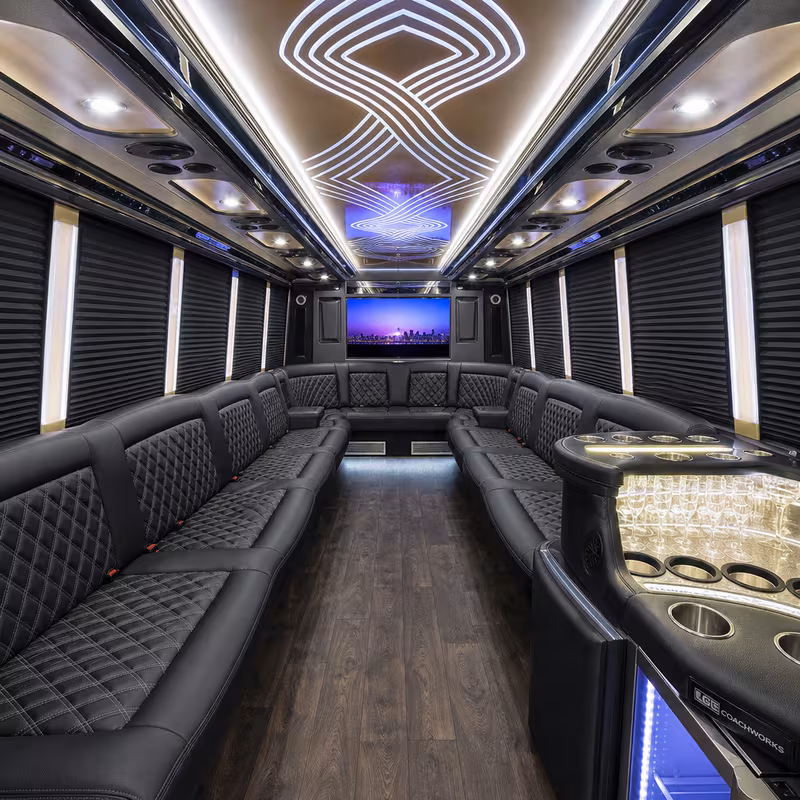 15 Passenger Party Bus Interior