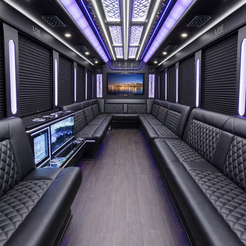 20 Passenger Party Bus Interior