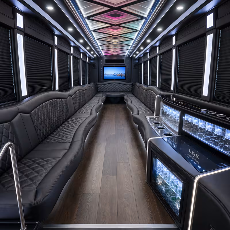 25 Passenger Party Bus Interior
