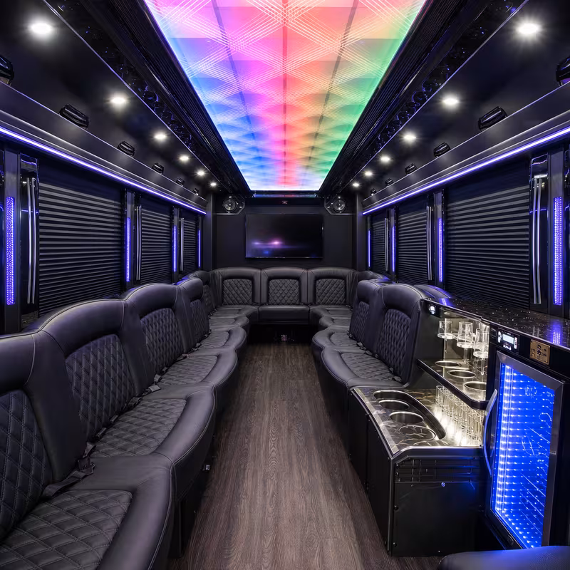 30 Passenger Party Bus Interior