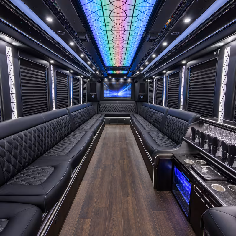 40 Passenger Party Bus Interior