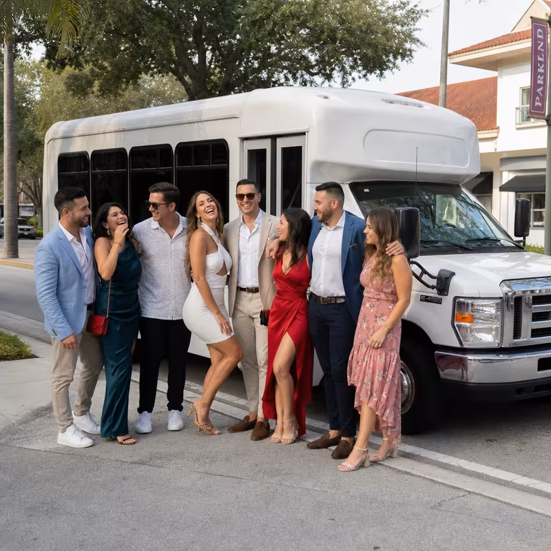 Black Mercedes Sprinter van staged for an Parkland Bachelor & Bachelorette Transportation group