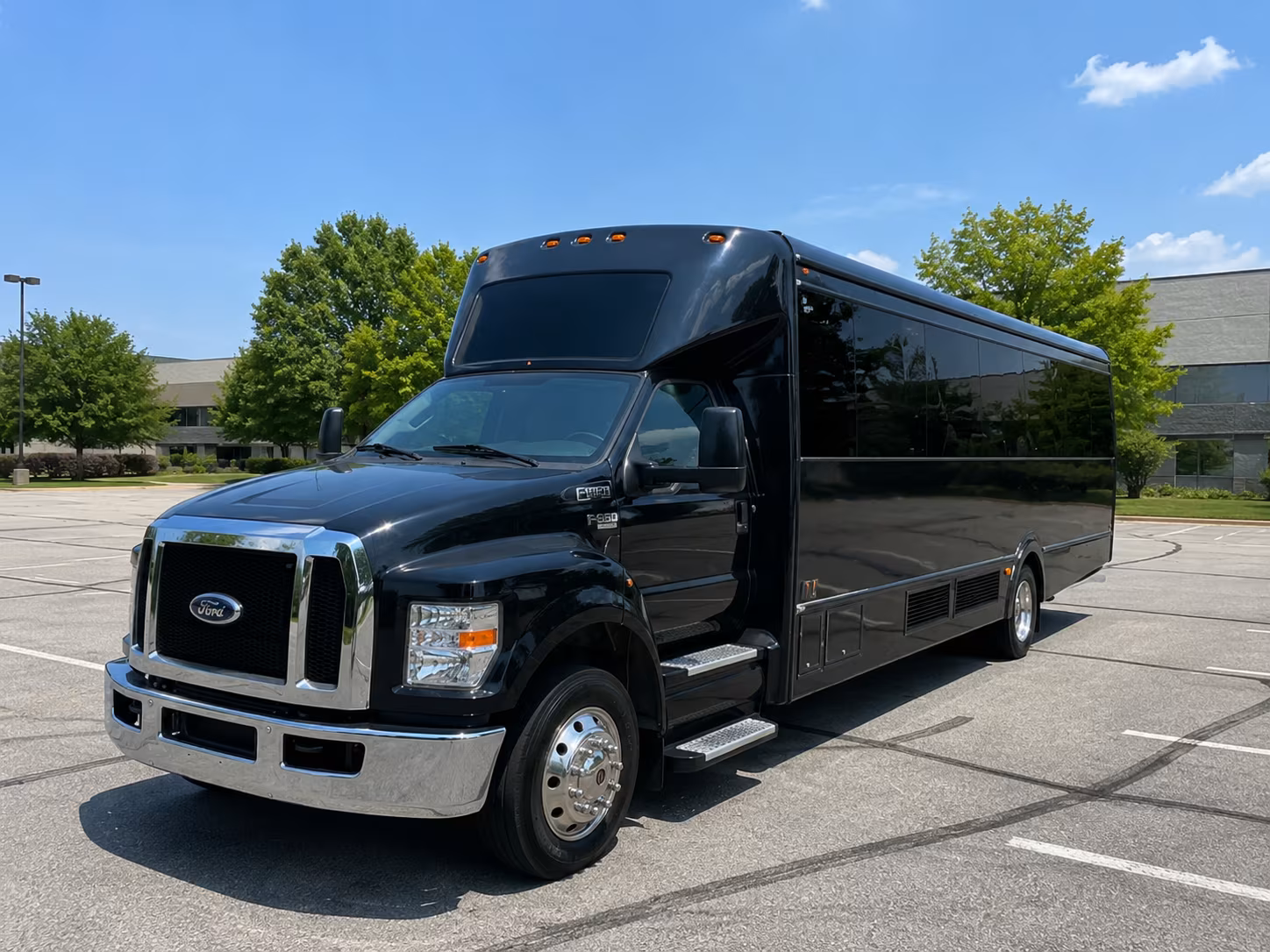 Parkland Sporting Event Transportation party bus exterior