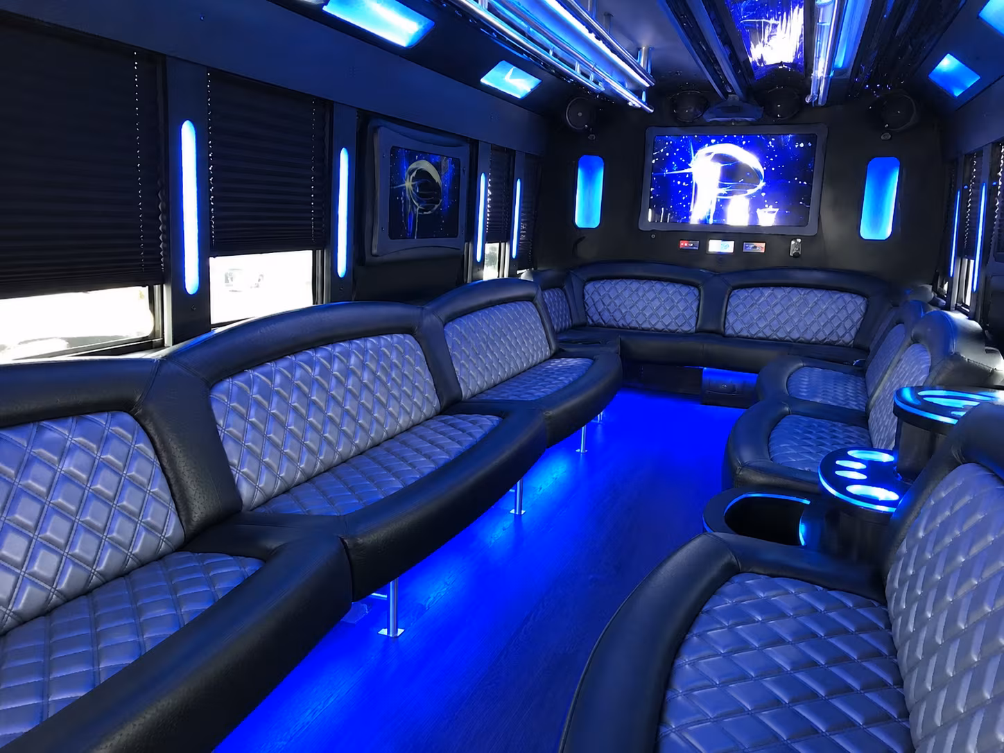Parkland Wedding Transportation party bus exterior