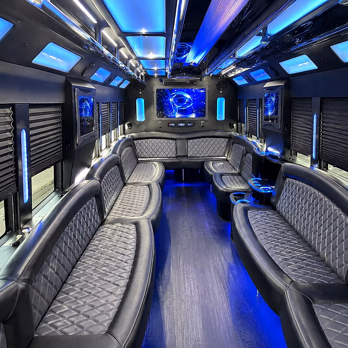 Parkland Wedding Transportation party bus interior