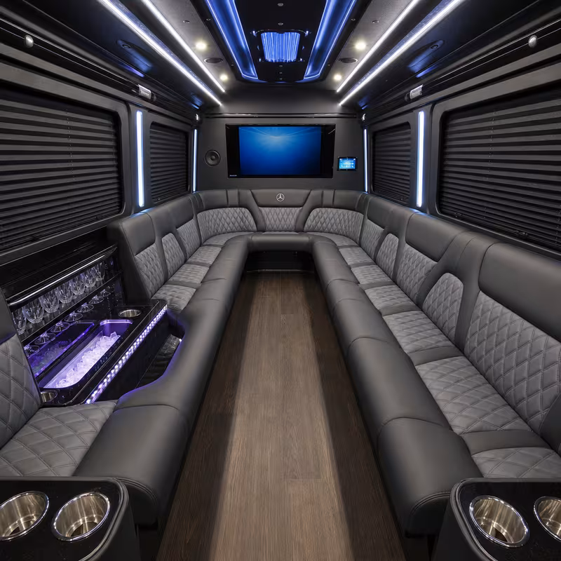 14 Passenger Sprinter Limo Interior